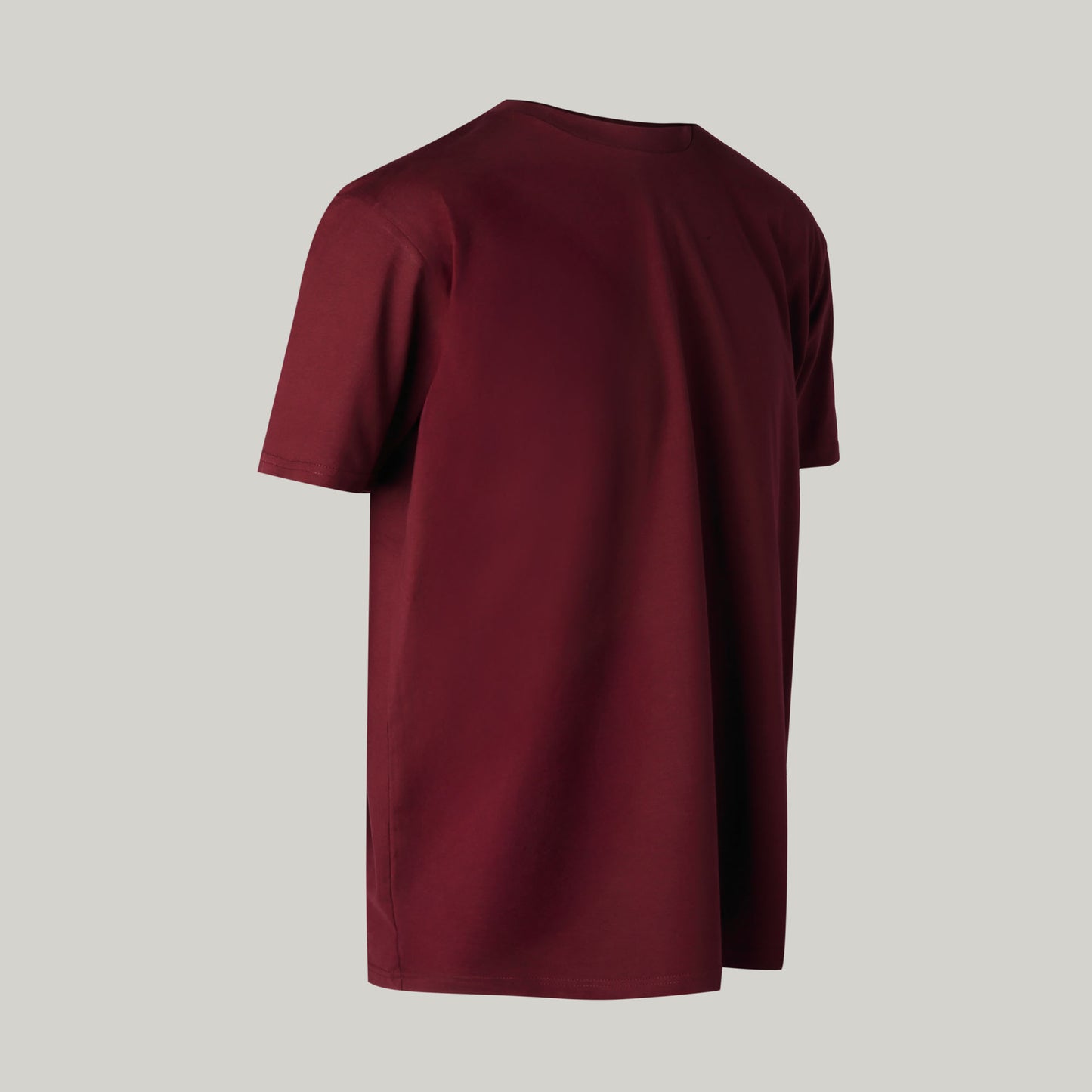 Opposable - The OP Billboard Tee - Sangria. Opposable OP logo T-Shirt  in maroon. 3/4 angle.