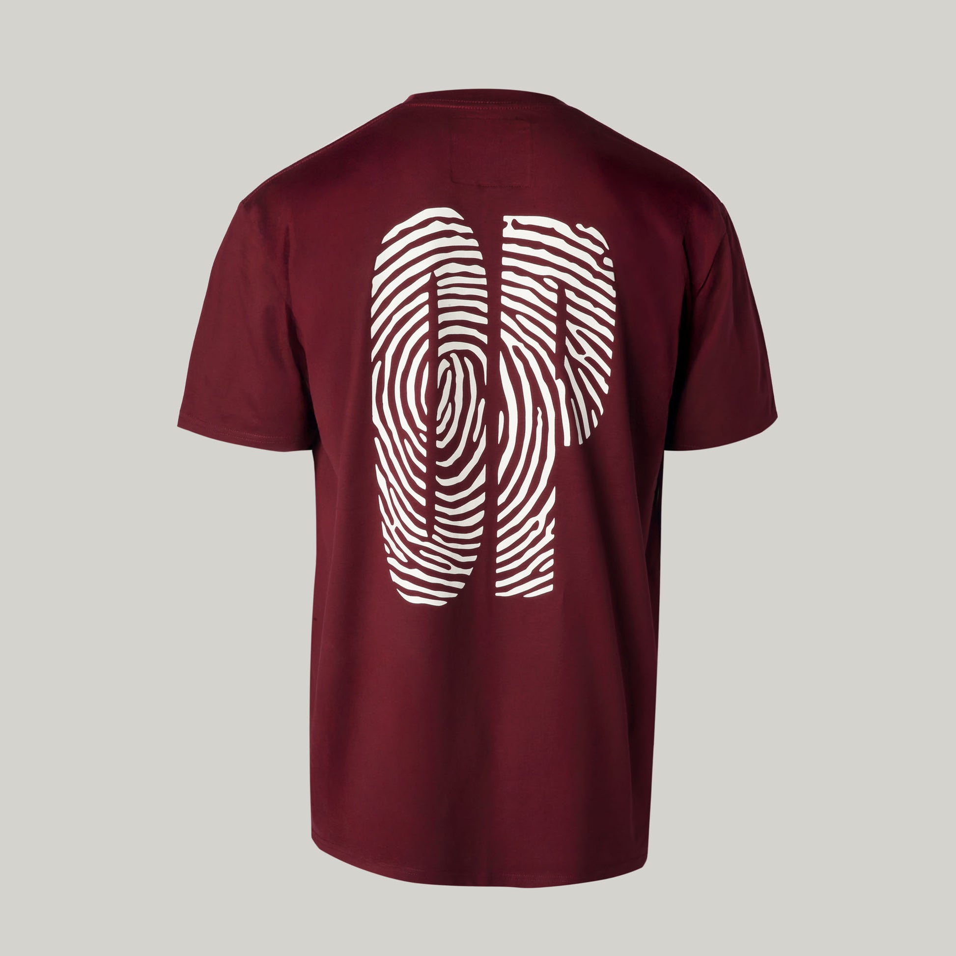 Opposable - The OP Billboard Tee - Sangria. Opposable OP logo T-Shirt  in maroon. Back angle.