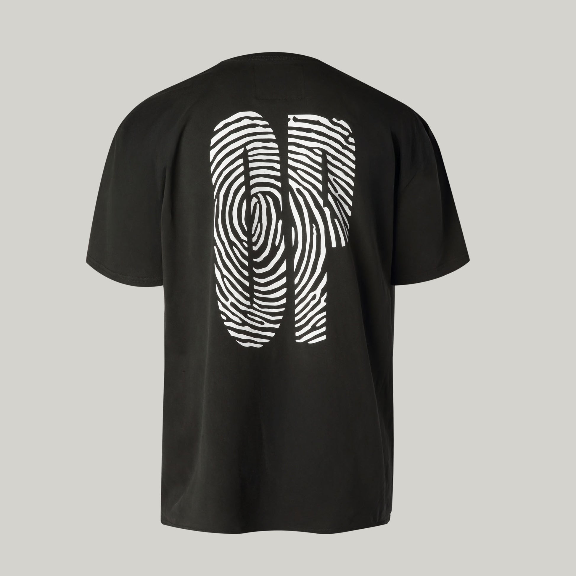 Opposable - The OP Billboard Tee - The Magpie. Opposable OP logo T-Shirt  in faded black. Back angle.